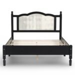 Prana wooden rattan cane bed with solid Sheesham wood frame