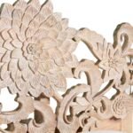 Shilpaura floral carved wooden bed with handcrafted Sheesham wood headboard