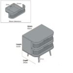 VERA white cane side table with two drawers made from solid Sheesham wood