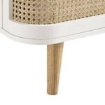 VERA white cane side table with two drawers made from solid Sheesham wood