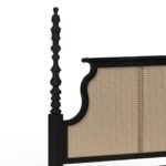 Virasat cane poster bed made from solid mango wood with woven cane headboard