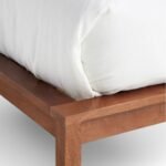 ZenWeave coastal bedroom bed with solid wood frame and woven cane headboard