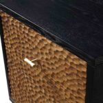 Kreta contemporary mango wood bedside table in matte black finish