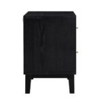 Kreta contemporary mango wood bedside table in matte black finish