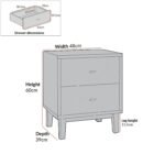 Kreta contemporary mango wood bedside table in matte black finish