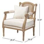 Solid wood cane chair in Sheesham wood with cane back and upholstered cushion
