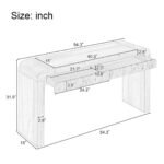 SoftEdge handcrafted sheesham wood console table with rounded edges