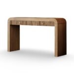SoftEdge handcrafted sheesham wood console table with rounded edges