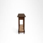 edgeflute solid wood fluted console table with fluted drawers and cane shelf