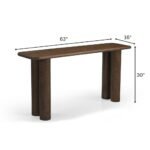 mango wood console table made from solid wood with rounded edges