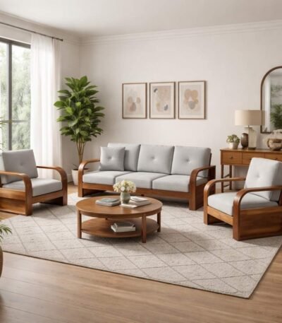 Aarav Luxe Handcrafted Sheesham Wood Single Seater Sofa