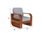 Aarav Luxe Handcrafted Sheesham Wood Single Seater Sofa