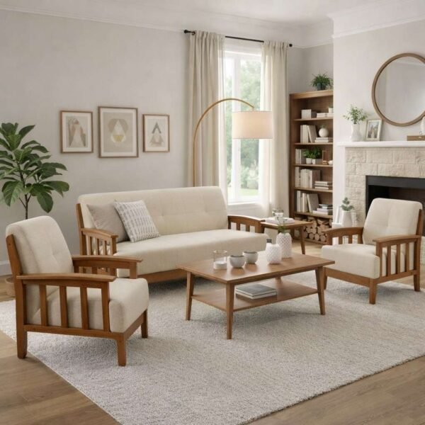 3+1+1 sheesham wood sofa