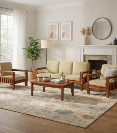 5 seater sheesham wood sofa set
