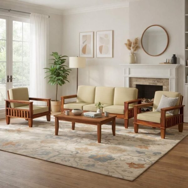 5 seater sheesham wood sofa set