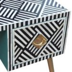 Black white bone inlay study table in luxury home office interior