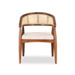 Restaurant cane armchair in solid sheesham wood with cane back