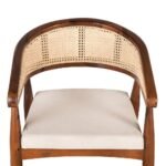 Restaurant cane armchair in solid sheesham wood with cane back