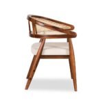 Restaurant cane armchair in solid sheesham wood with cane back