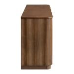 Mango wood console table with fluted design and storage