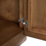 Mango wood console table with fluted design and storage