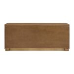 Mango wood console table with fluted design and storage