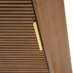 Mango wood console table with fluted design and storage