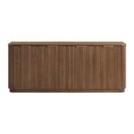 Mango wood console table with fluted design and storage