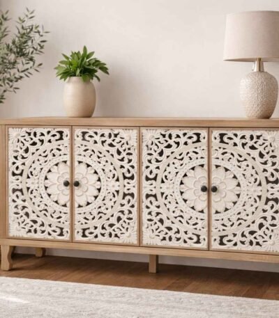 Novacraft Handcarved Sheesham Wood Console Table