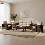 solid wood sofa set in sheesham wood