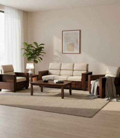 solid wood sofa set in sheesham wood