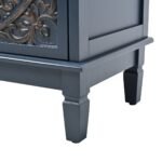 Handcrafted solid sheesham wood carved wooden TV cabinet with blue finish and storage