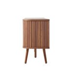 Tivaro Sheesham wood TV cabinet handcrafted solid wood modern TV unit with storage and fluted design.