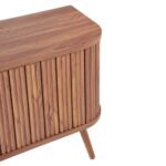 Tivaro Sheesham wood TV cabinet handcrafted solid wood modern TV unit with storage and fluted design.