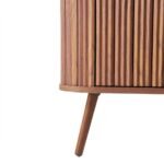 Tivaro Sheesham wood TV cabinet handcrafted solid wood modern TV unit with storage and fluted design.