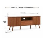 Tivaro Sheesham wood TV cabinet handcrafted solid wood modern TV unit with storage and fluted design.