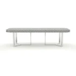 Veylora | Bone Inlay 6 Seater Dining Table with Rounded Rectangular Top in Black & White Finish – Wooden Slice - Image 4