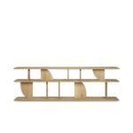 Avelune | Solid Oak Wood Console Table with Sculptural Curved Shelves in Natural Finish – Wooden Slice - Image 2