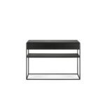 Lunvero | Solid Oak Wood Console Table with Sculptural Loop Base & Rounded Top in Black Finish – Wooden Slice - Image 4