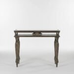 Elaris | Solid Sheesham Wood Console Table with Carved Legs & Glass Top in Grey Finish – Wooden Slice - Image 5