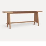 Tavero | Solid Oak Wood Console Table with Trestle Base in White Oak Finish – Wooden Slice - Image 2