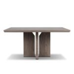 Grevano | Solid Oak Wood Square Dining Table with Sculptural Panel Base in Grey Finish – Wooden Slice - Image 4