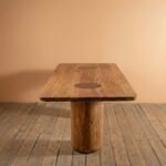 Twinwood | Solid Wood Dining Table with Dual Cylindrical Pedestal Base in Natural Finish – Wooden Slice - Image 2