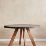 Zenvora | Solid Wood 6 Seater Round Dining Table with Sculpted Angled Legs in Natural Finish – Wooden Slice - Image 2