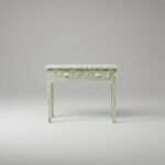 Sylvara | Acrylic Inlay Console Table with Botanical Vine Design in Sage Green Finish – Wooden Slice - Image 6