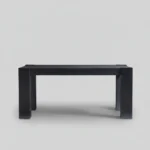 Noirframe | Solid Wood 6 Seater Dining Table with Bold Block Legs in Matte Black Finish – Wooden Slice - Image 2