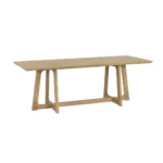 Treston | Solid Wood 6 Seater Dining Table with A-Frame Trestle Base in Natural Finish – Wooden Slice - Image 2
