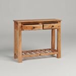 Solmere | Solid Sheesham Wood Console Table with 2 Drawers & Slatted Lower Shelf in Natural Matt Finish – Wooden Slice - Image 3