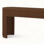 Calvesso | Solid Wood Console Table with Fluted Detailing & Rounded Edges in Brown Finish – Wooden Slice - Image 2