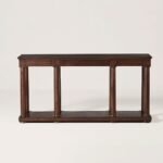 Bramwick | Solid Wood Console Table with Classic Column Legs & Lower Shelf in Rich Brown Finish – Wooden Slice - Image 2